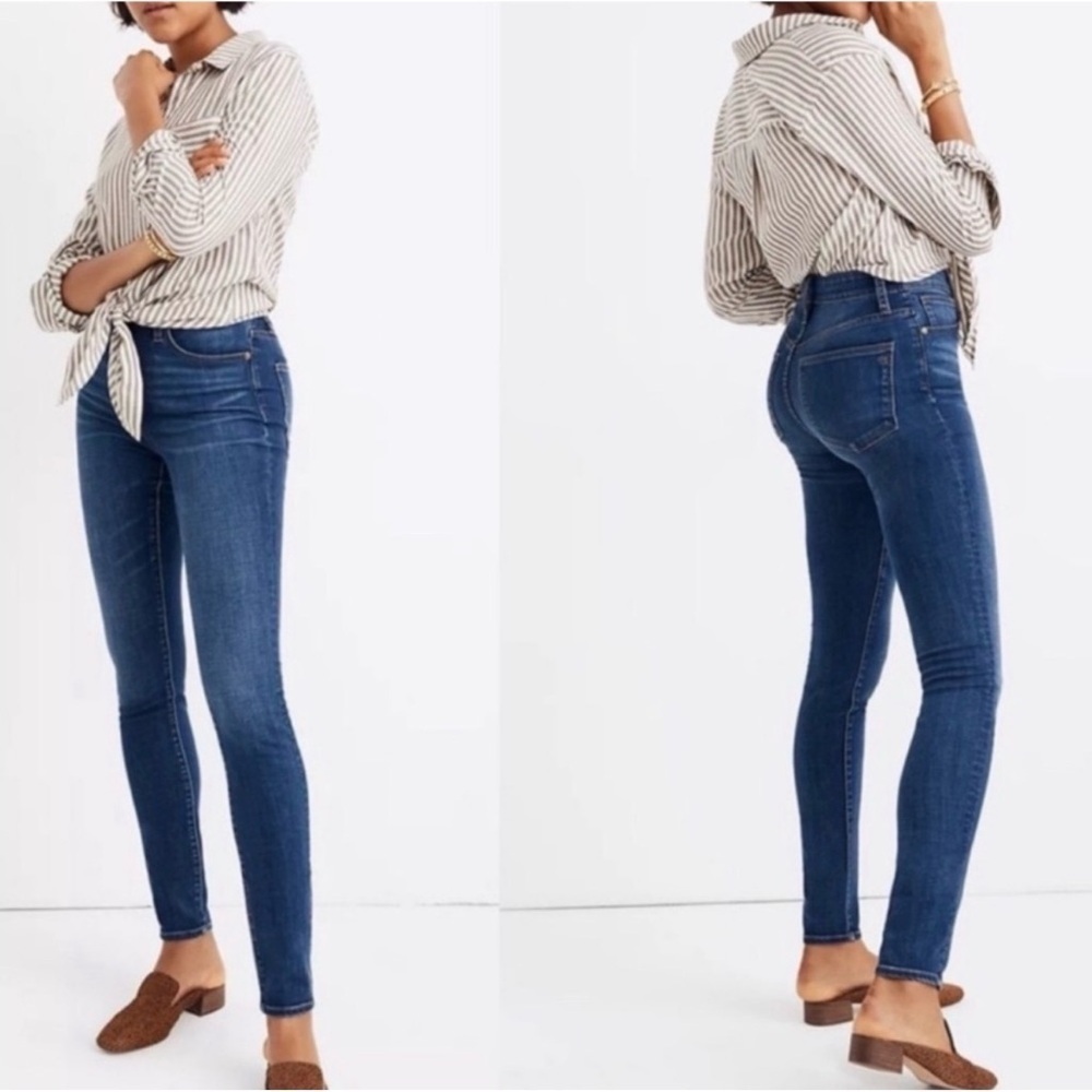 Madewell 10” High Rise Skinny Jeans Size 27 Medium Wash Faded Stretch Denim - Picture 11 of 11